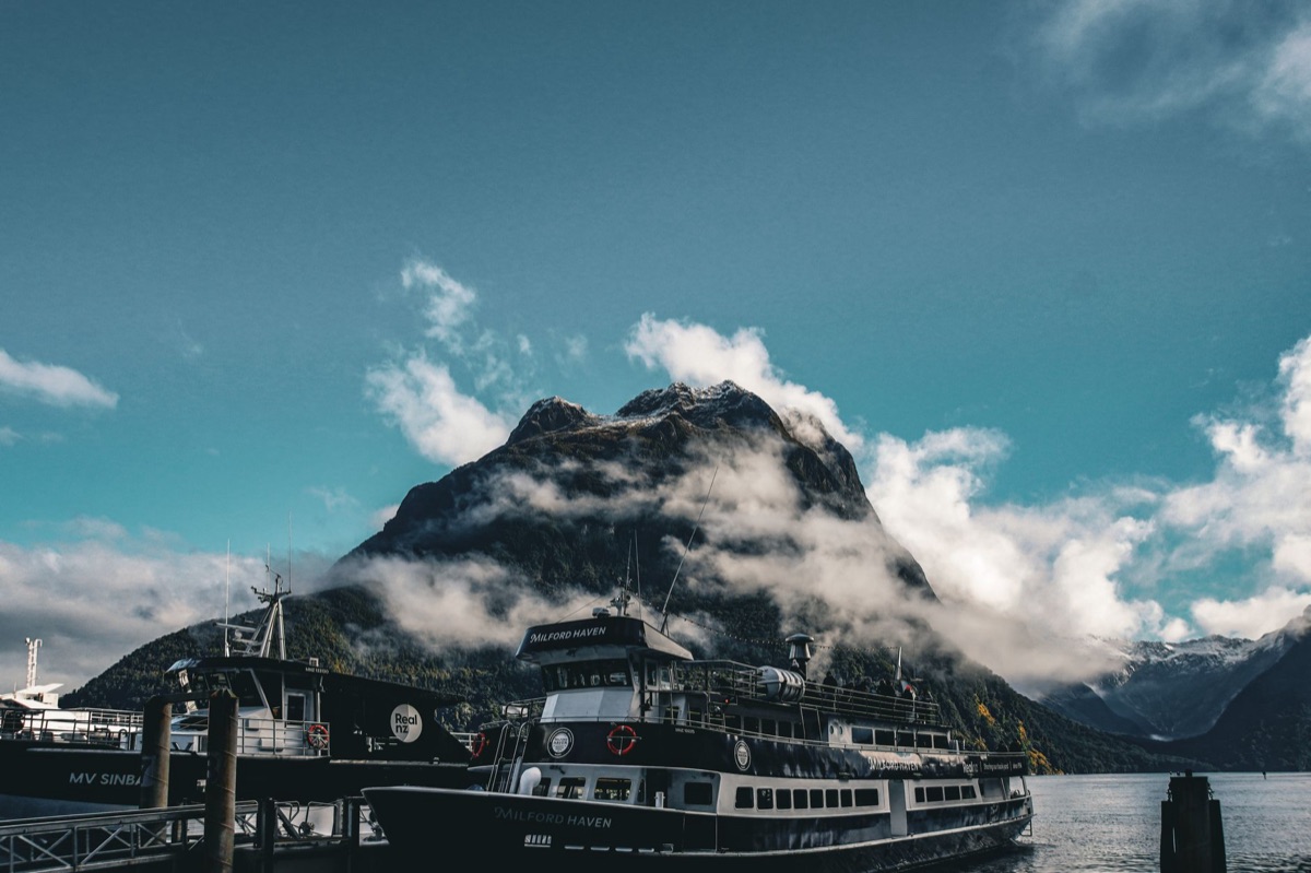 Cruise boat at milford sound