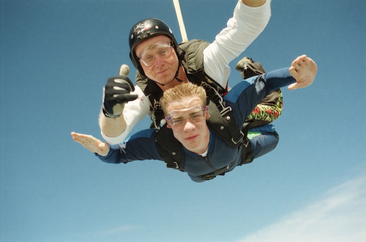 Skydiving over Queenstown mountains