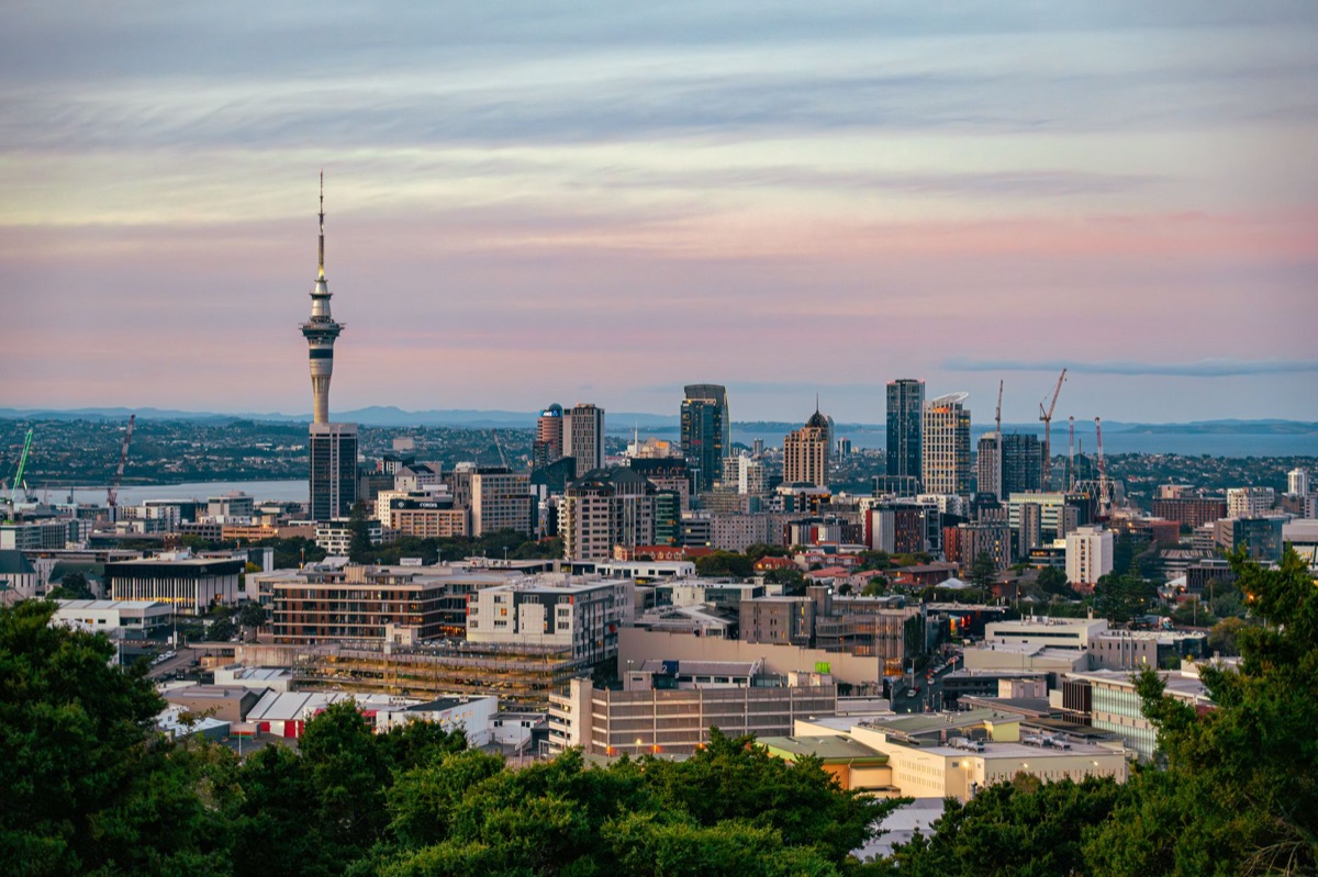 Modern New Zealand cityscape with Maori elements
