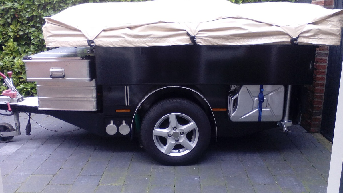 camping van with tent
