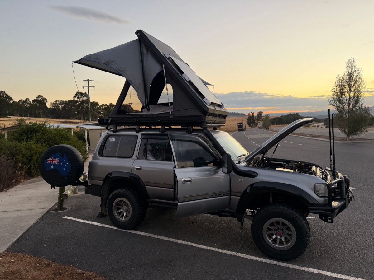 New zealand camping van with tent and gear