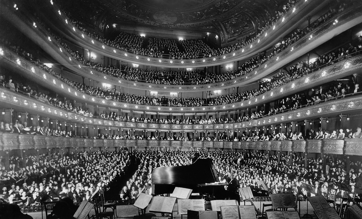 concert hall audience listening to classical music