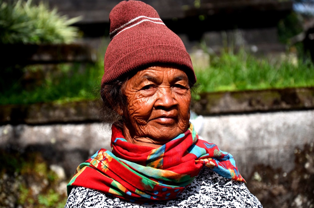 Maori elder in traditional clothing