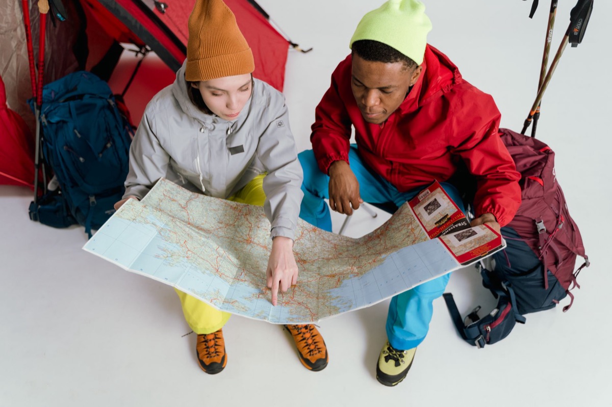 Camping route kaart van Noordelands met hiking trails
